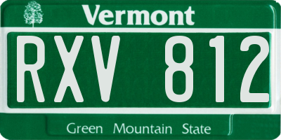 VT license plate RXV812