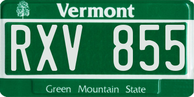 VT license plate RXV855