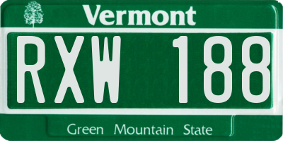 VT license plate RXW188