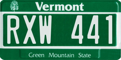 VT license plate RXW441