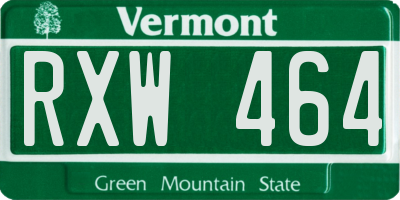 VT license plate RXW464