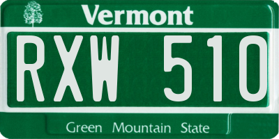 VT license plate RXW510