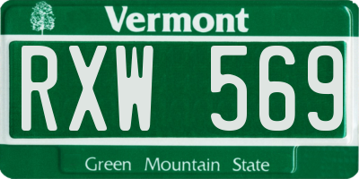 VT license plate RXW569