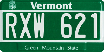 VT license plate RXW621