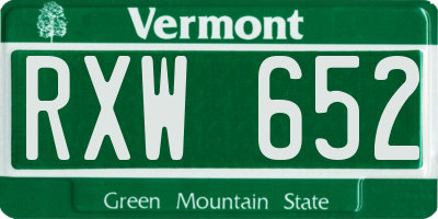 VT license plate RXW652