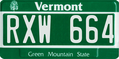 VT license plate RXW664