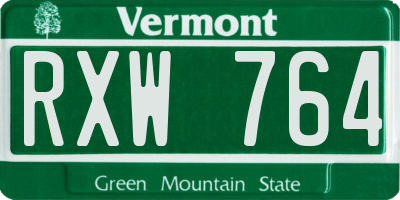 VT license plate RXW764
