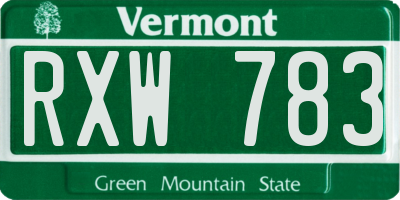 VT license plate RXW783