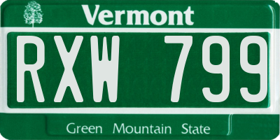 VT license plate RXW799