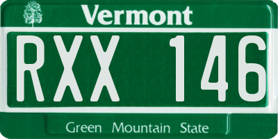 VT license plate RXX146
