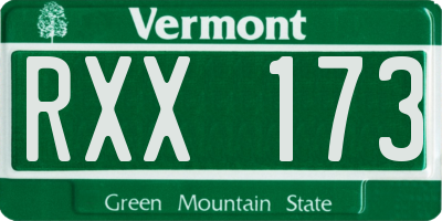 VT license plate RXX173