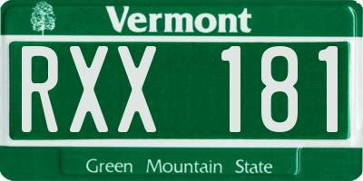 VT license plate RXX181