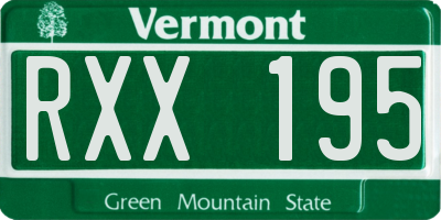 VT license plate RXX195