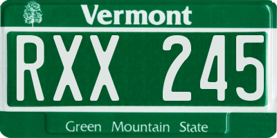 VT license plate RXX245