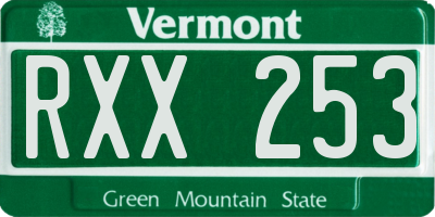 VT license plate RXX253