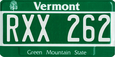 VT license plate RXX262