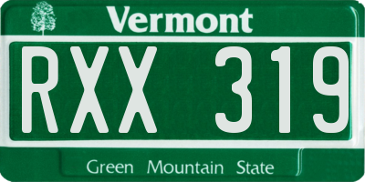 VT license plate RXX319
