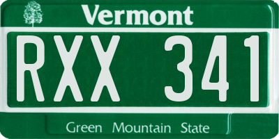 VT license plate RXX341