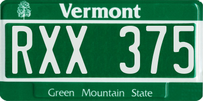 VT license plate RXX375