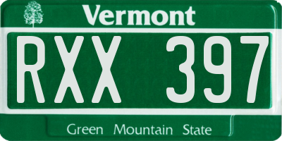 VT license plate RXX397