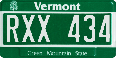 VT license plate RXX434
