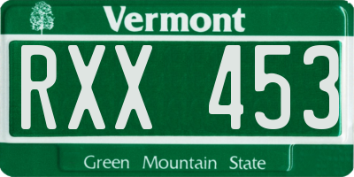 VT license plate RXX453