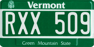VT license plate RXX509
