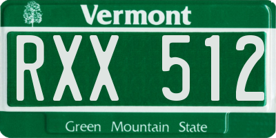 VT license plate RXX512