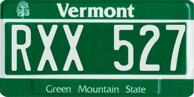 VT license plate RXX527