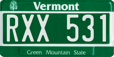 VT license plate RXX531