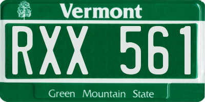 VT license plate RXX561