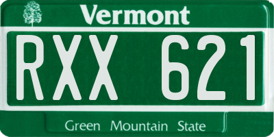 VT license plate RXX621