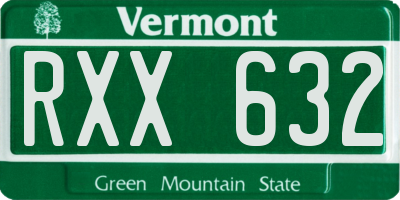VT license plate RXX632