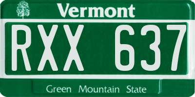 VT license plate RXX637
