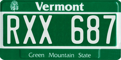 VT license plate RXX687