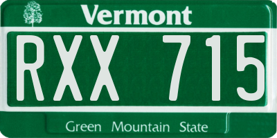 VT license plate RXX715