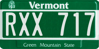 VT license plate RXX717
