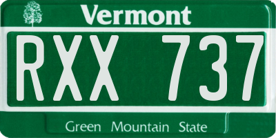 VT license plate RXX737