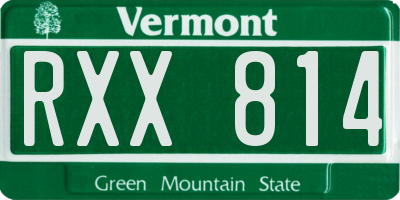 VT license plate RXX814