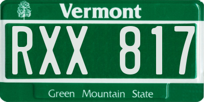 VT license plate RXX817