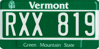 VT license plate RXX819