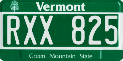VT license plate RXX825