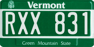 VT license plate RXX831