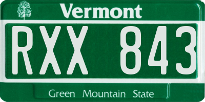 VT license plate RXX843