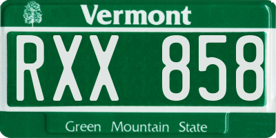 VT license plate RXX858