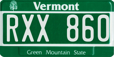 VT license plate RXX860