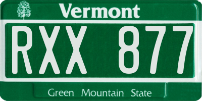VT license plate RXX877