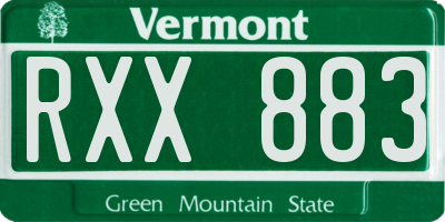 VT license plate RXX883
