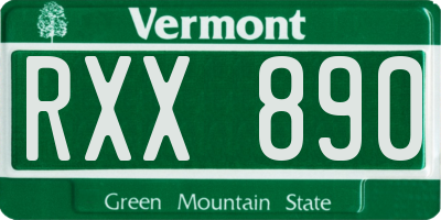 VT license plate RXX890
