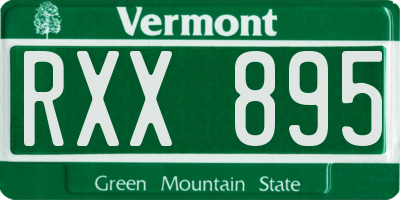 VT license plate RXX895